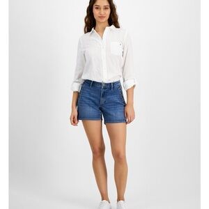 Tommy Hilfiger Women's Greenwich Buttoned-Pocket Denim Sailor Shorts